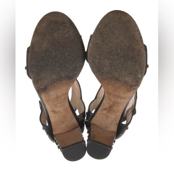 Jimmy Choo Sandal 7 or 37.5 Black Studded Leather Veto Sandal - Picture 5 of 11